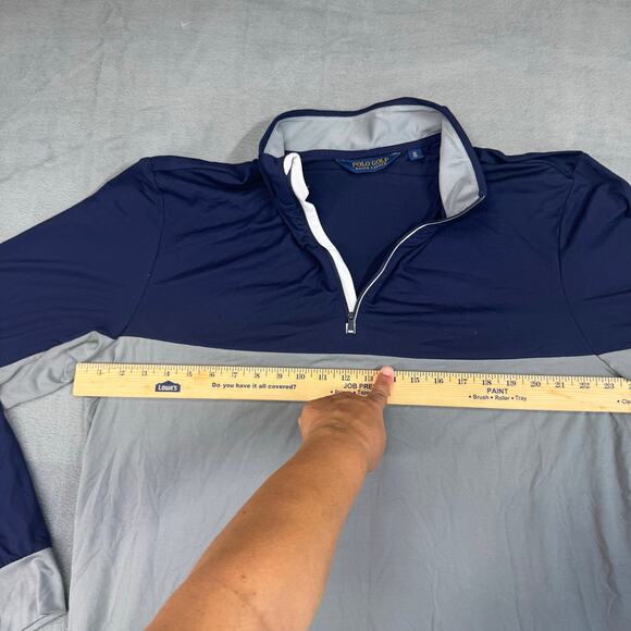 Polo Ralph Lauren GOLF Wicking Microfiber 1/4 Zip Pullover Blue Gray Preppy XL - Picture 7 of 8